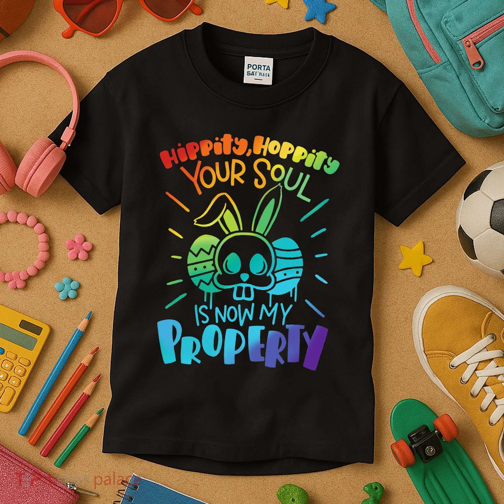 Hippity Hoppity your soul is now my property Funny Easter Kids T-Shirt