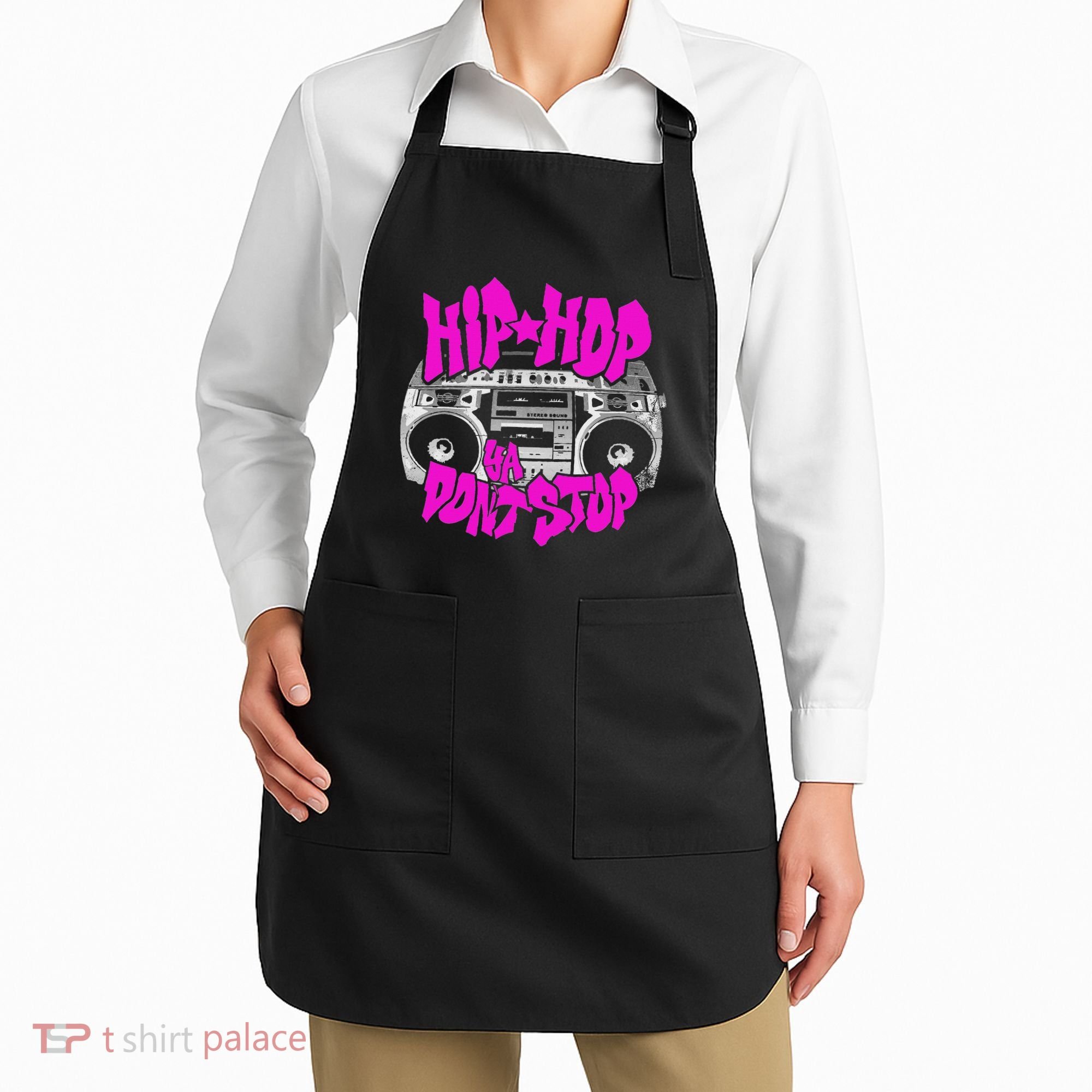 Hip Hop Ya DonT Stop Old School 80s 90s Boombox Breakdance Apron