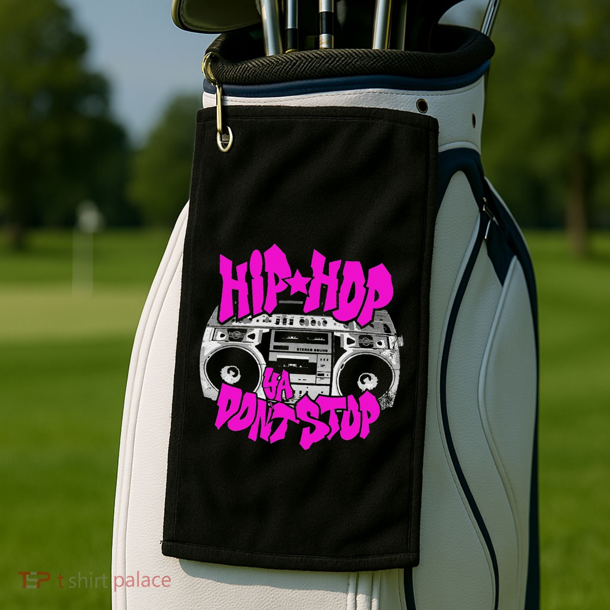 Hip Hop Ya DonT Stop Old School 80s 90s Boombox Breakdance Golf Towel