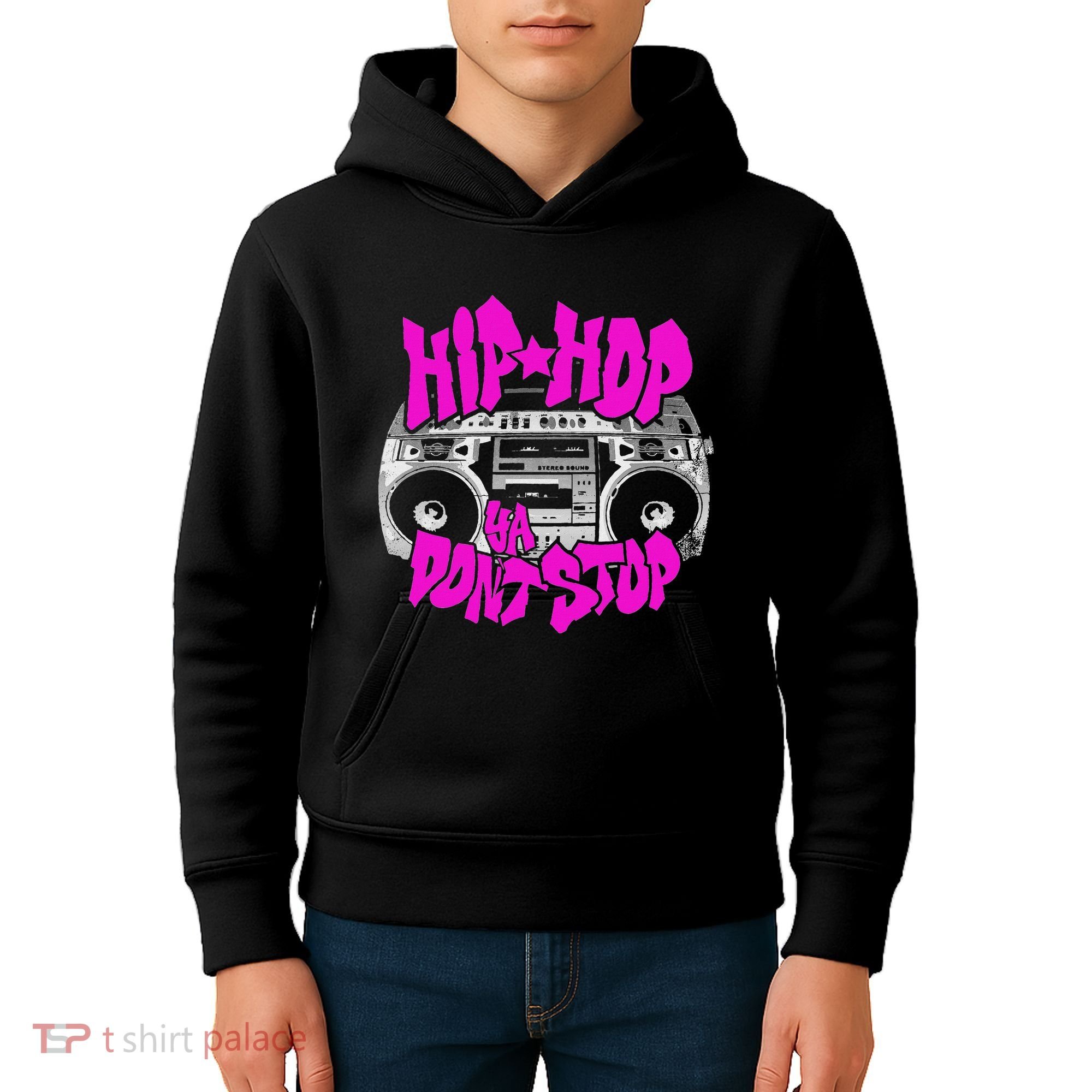 Hip Hop Ya DonT Stop Old School 80s 90s Boombox Breakdance Kids Hoodie