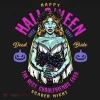 Happy Halloween Zombie Bride Ghoulfriends Zombies Funny Sweatshirt thumb 3