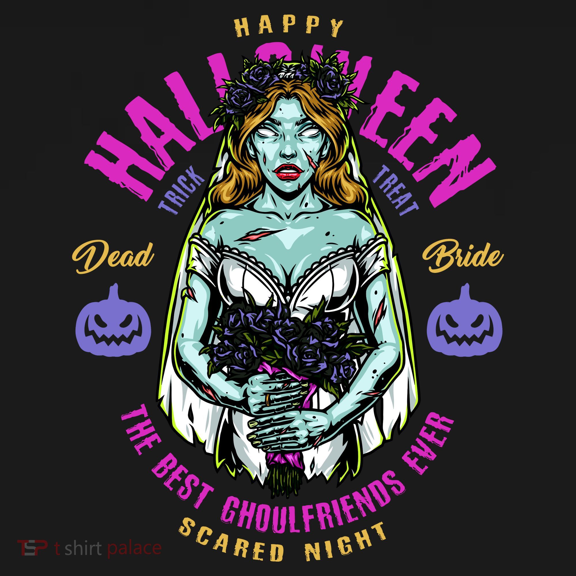 Happy Halloween Zombie Bride Ghoulfriends Zombies Funny Sweatshirt