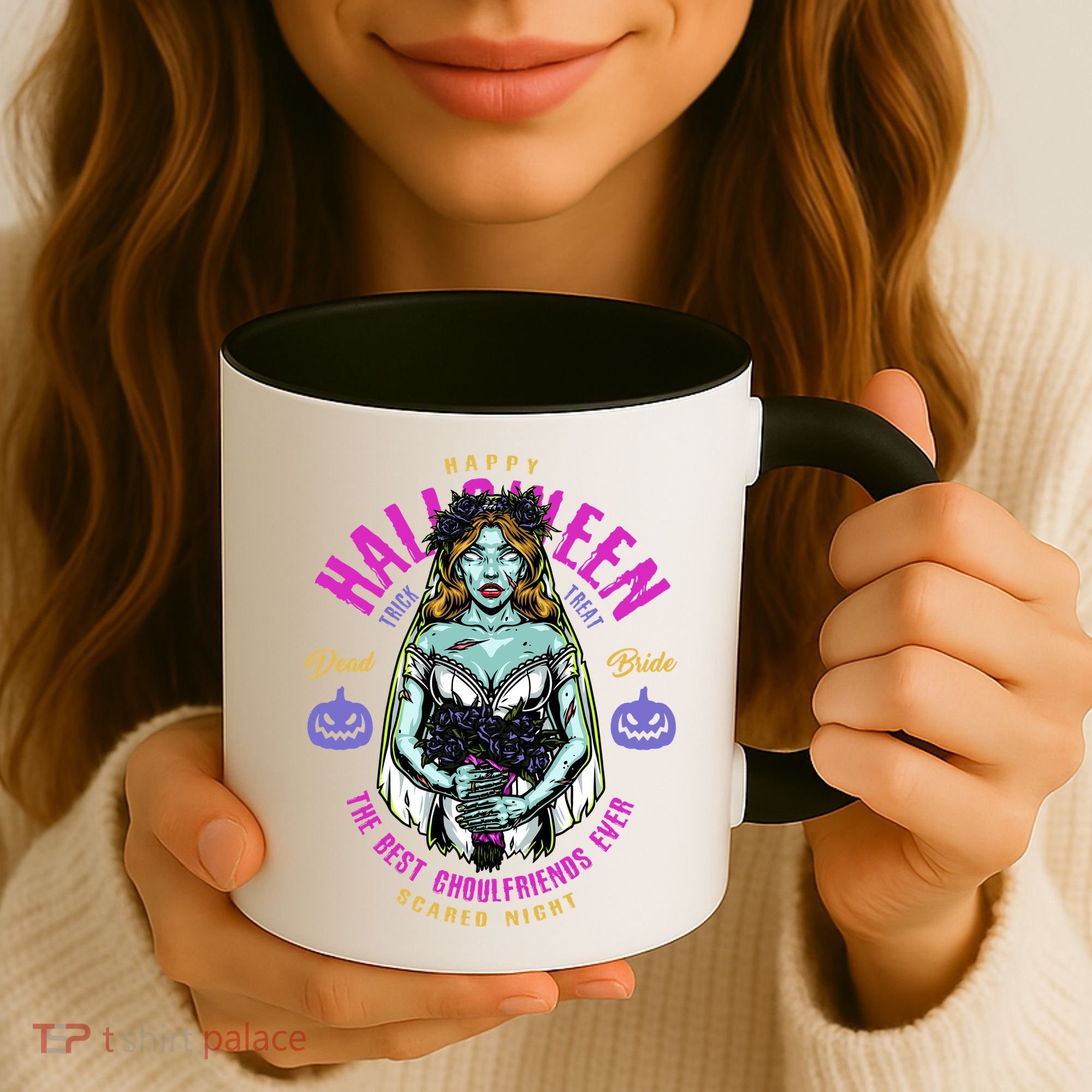 Happy Halloween Zombie Bride Ghoulfriends Zombies Funny Coffee Mug