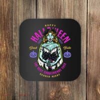 Happy Halloween Zombie Bride Ghoulfriends Zombies Funny Coaster thumb 0