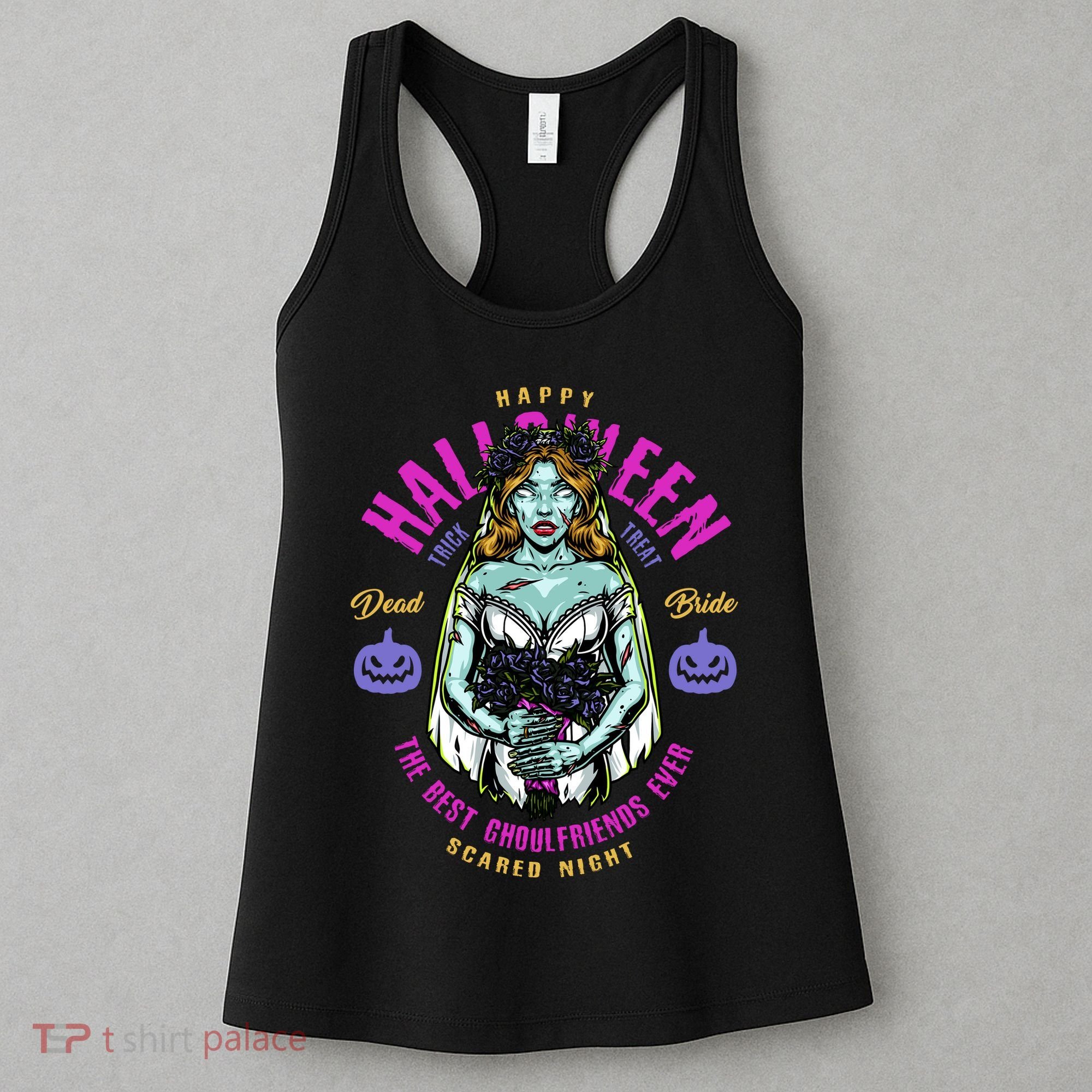 Happy Halloween Zombie Bride Ghoulfriends Zombies Funny Women's Tank Top