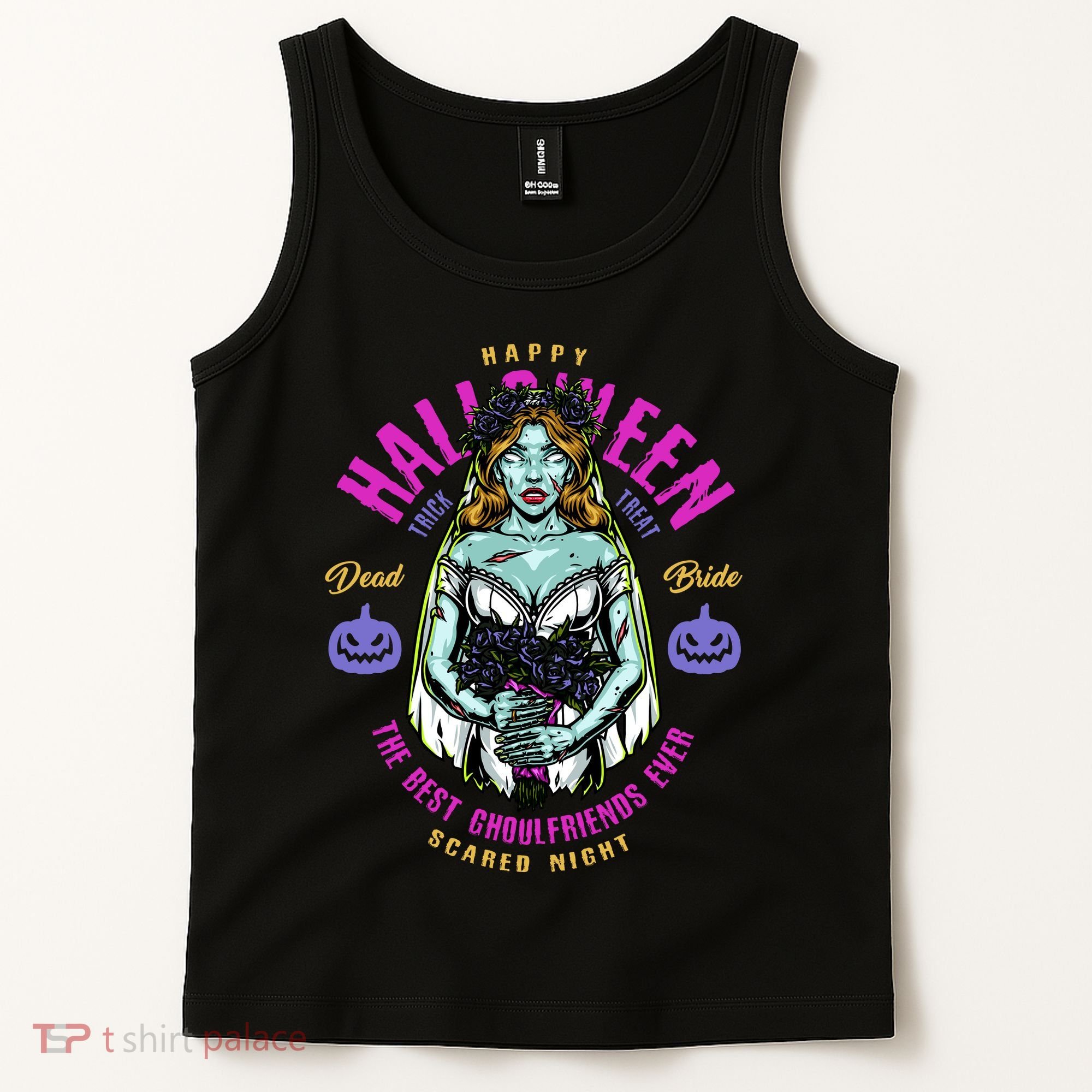 Happy Halloween Zombie Bride Ghoulfriends Zombies Funny Tank Top