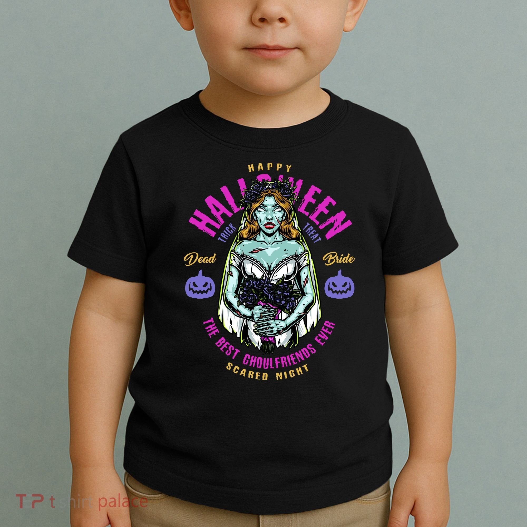 Happy Halloween Zombie Bride Ghoulfriends Zombies Funny Toddler T-Shirt