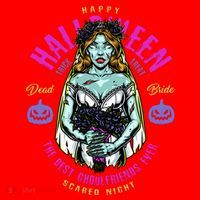 Happy Halloween Zombie Bride Ghoulfriends Zombies Funny Santa Hat thumb 1