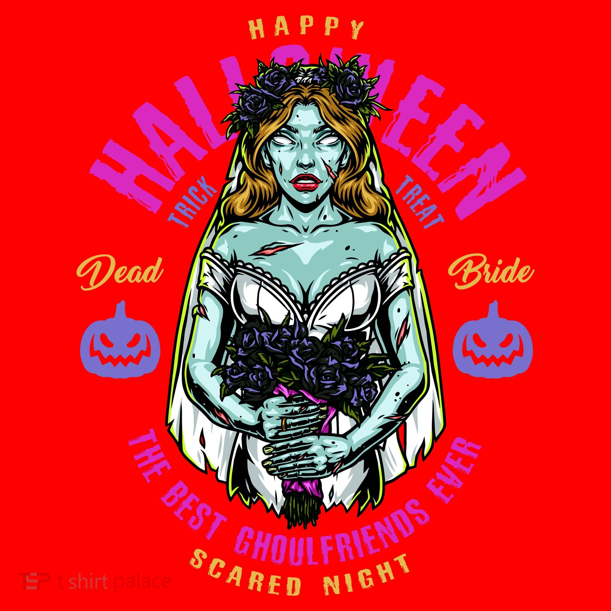 Happy Halloween Zombie Bride Ghoulfriends Zombies Funny Santa Hat