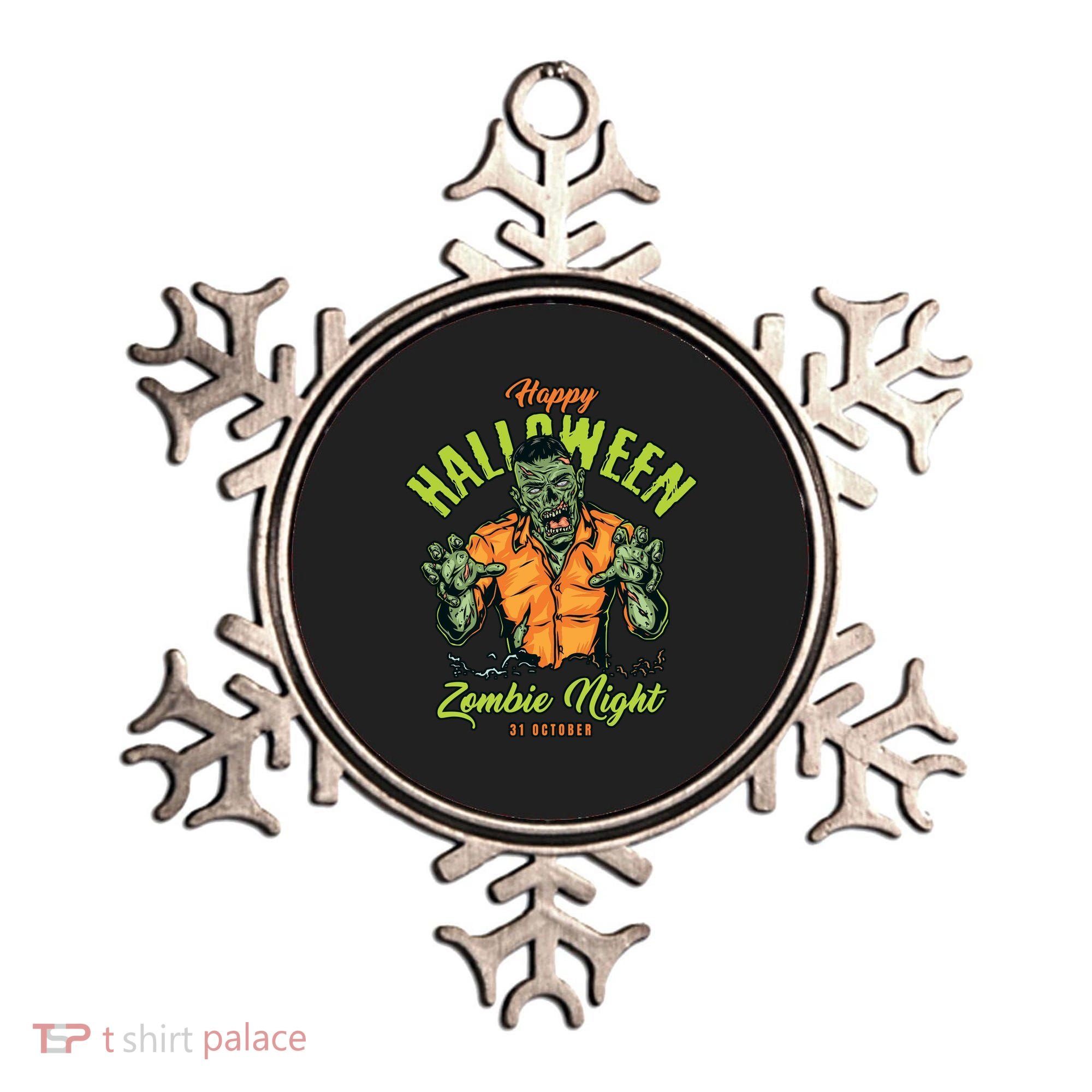 Happy Halloween Zombie Night Ornament