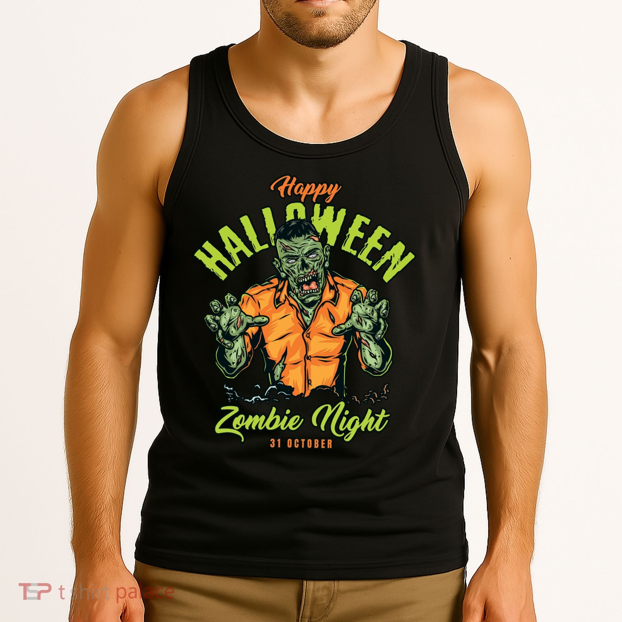 Happy Halloween Zombie Night Tank Top