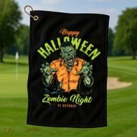 Happy Halloween Zombie Night Golf Towel thumb 1