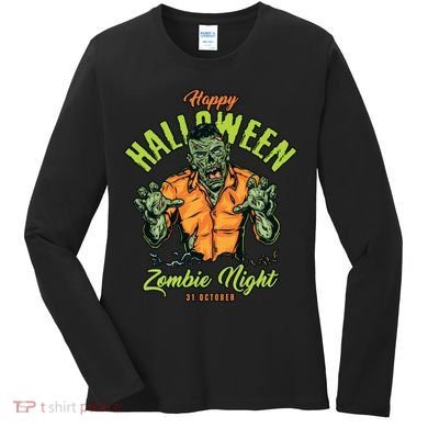 Happy Halloween Zombie Night Women's Long Sleeve Shirt