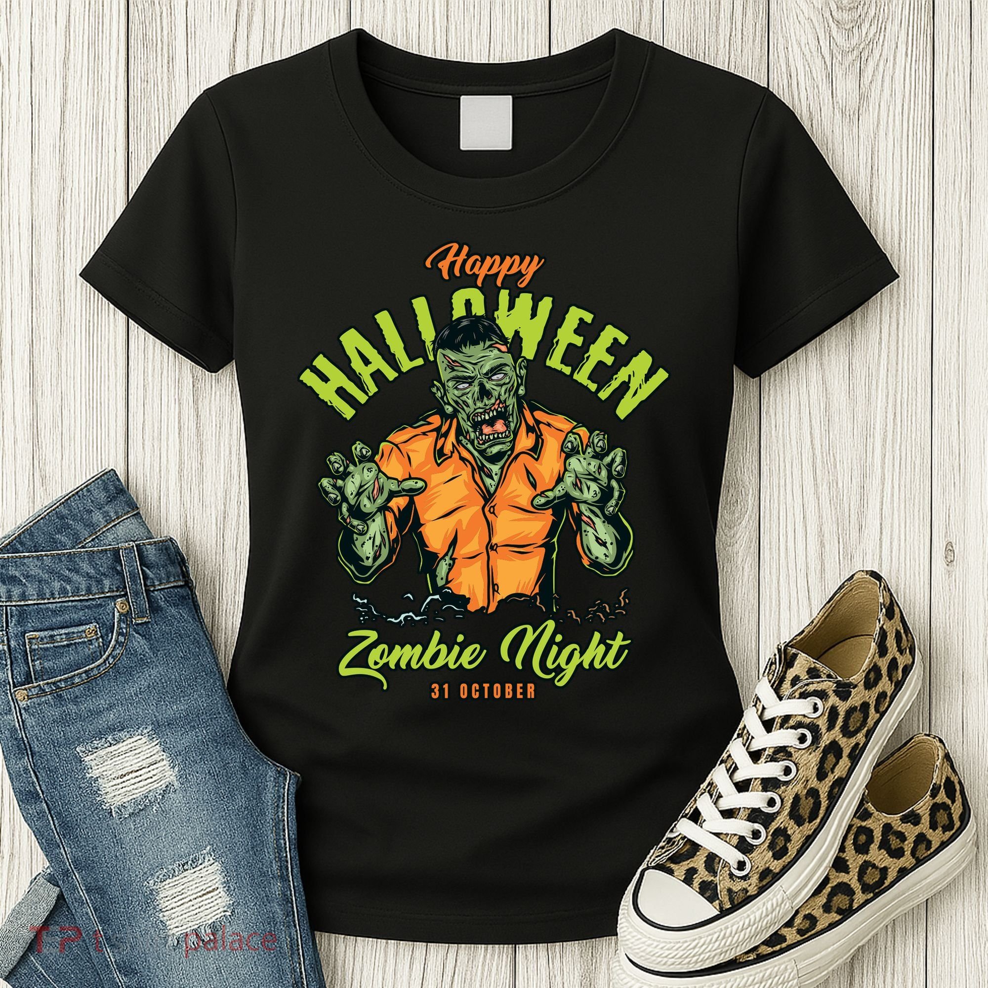 Happy Halloween Zombie Night Women's T-Shirt