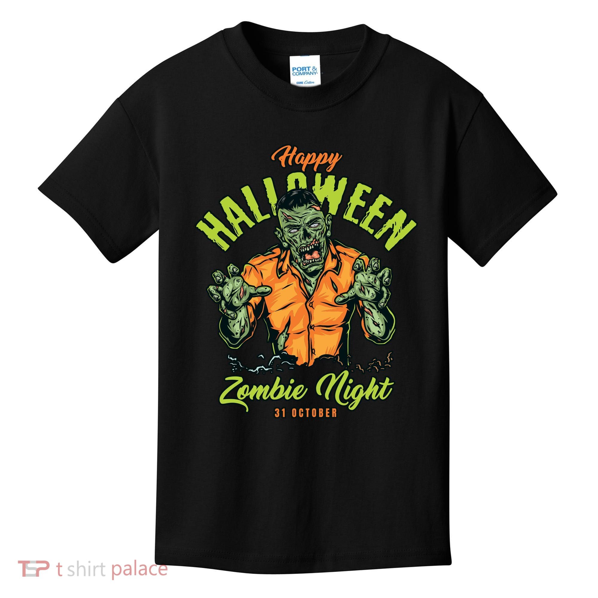 Happy Halloween Zombie Night Kids T-Shirt