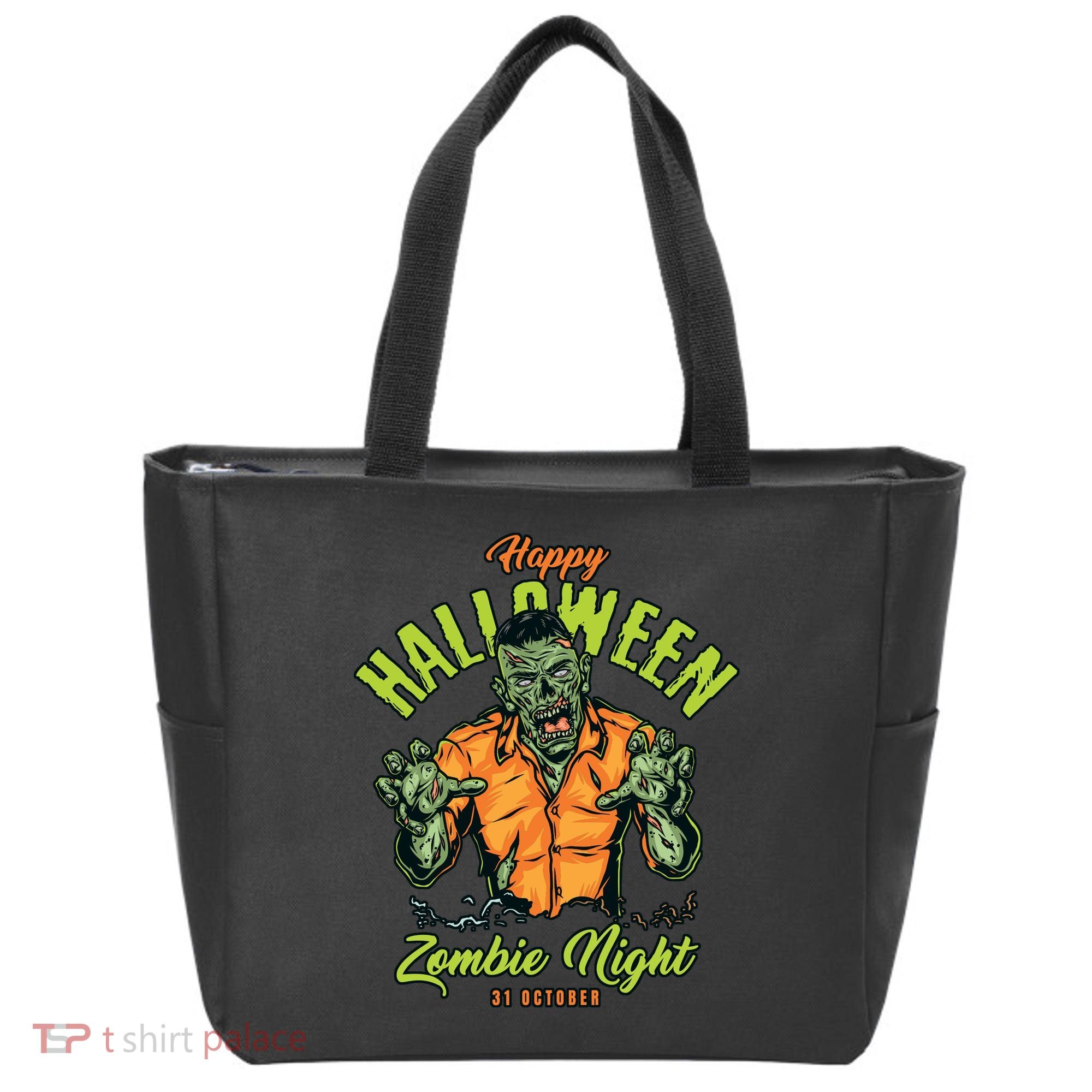 Happy Halloween Zombie Night Tote Bag