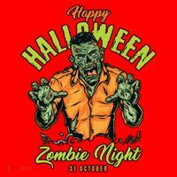 Happy Halloween Zombie Night Santa Hat thumb 1
