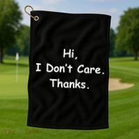 Hi, I Don't Care. Thanks. Golf Towel thumb 1