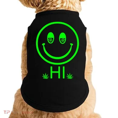 Hi Smiley Face Weed Doggie Tank