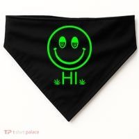Hi Smiley Face Weed USA-Made Doggie Bandana thumb 0