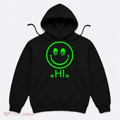 Hi Smiley Face Weed Hoodie