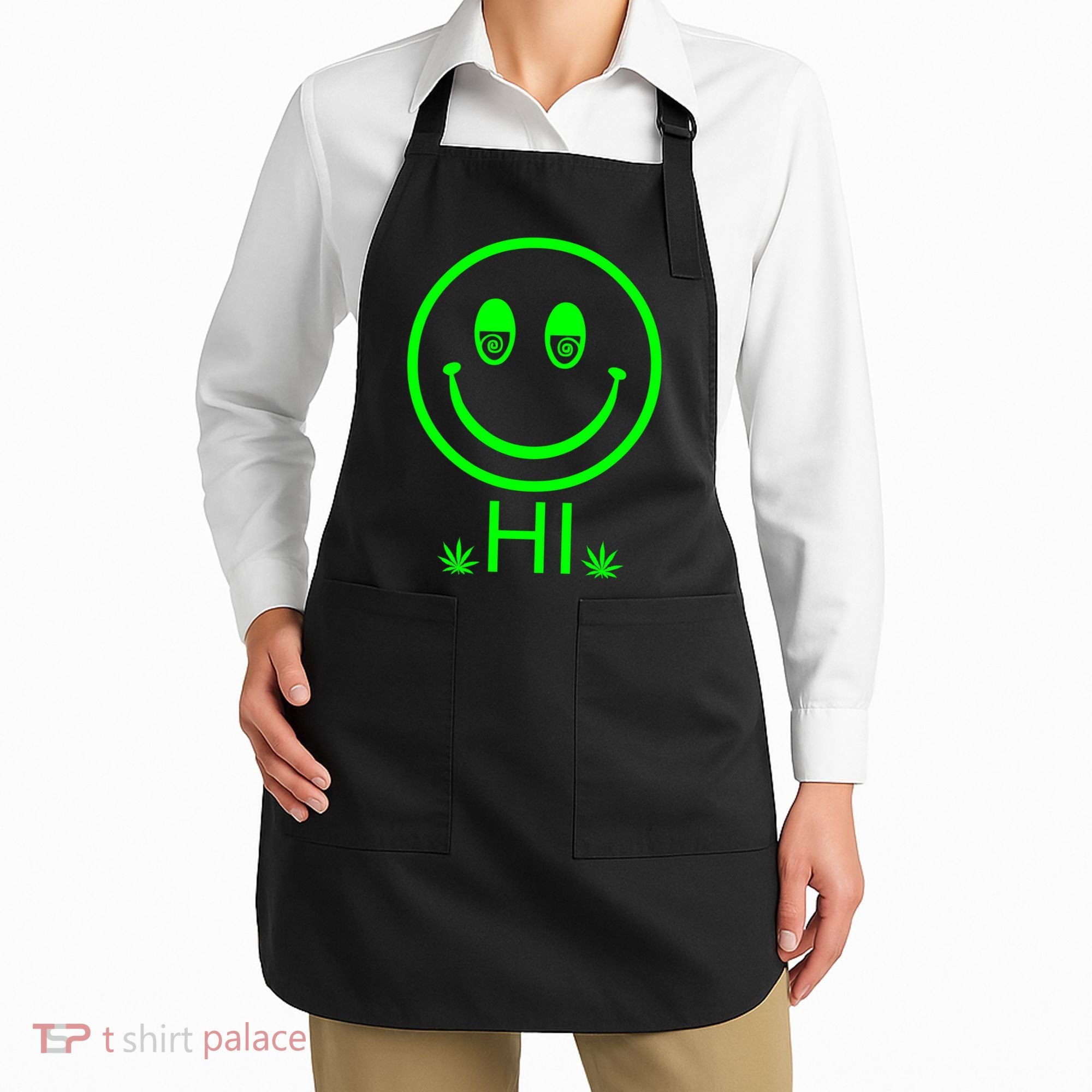 Hi Smiley Face Weed Apron