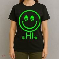Hi Smiley Face Weed T-Shirt thumb 4
