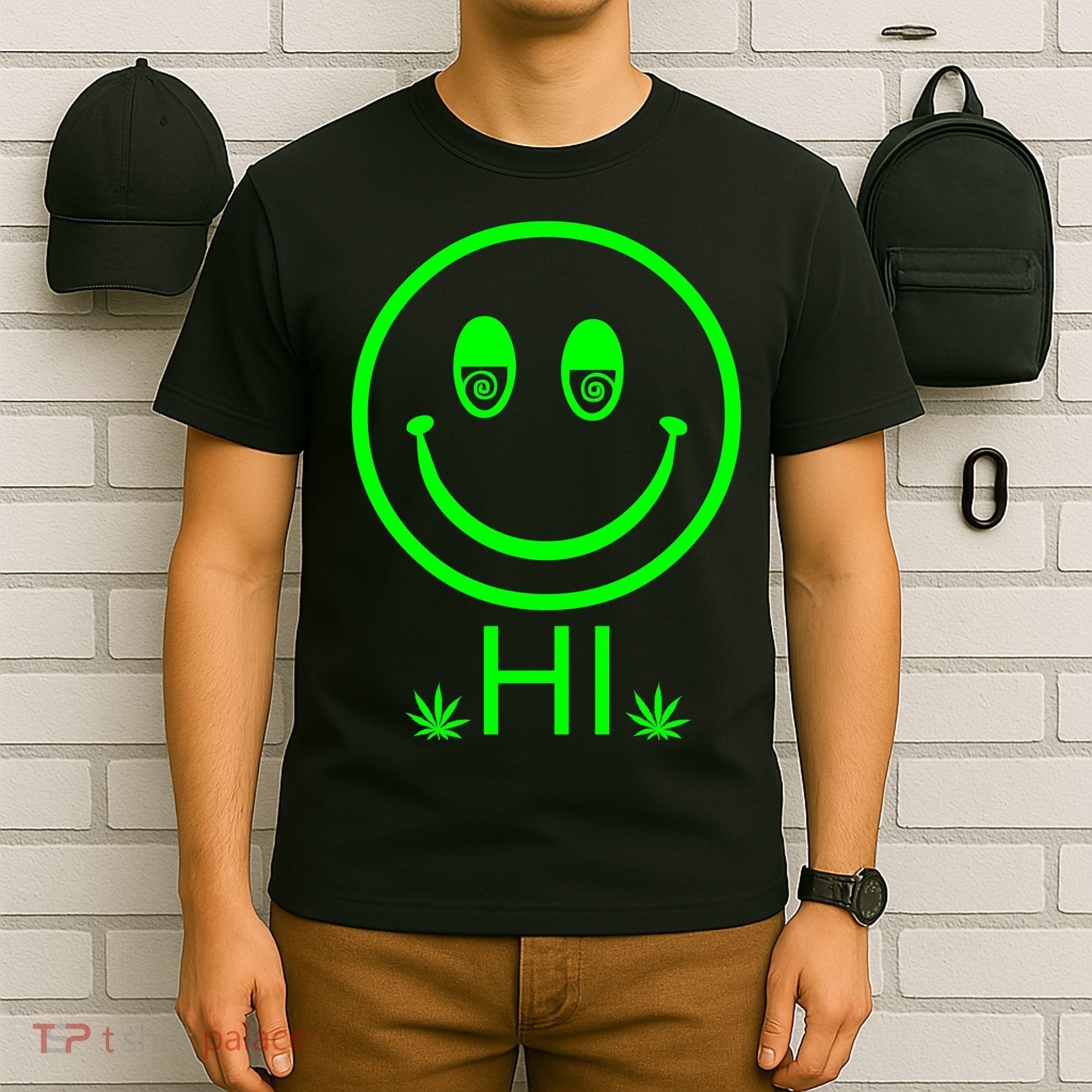 Hi Smiley Face Weed T-Shirt
