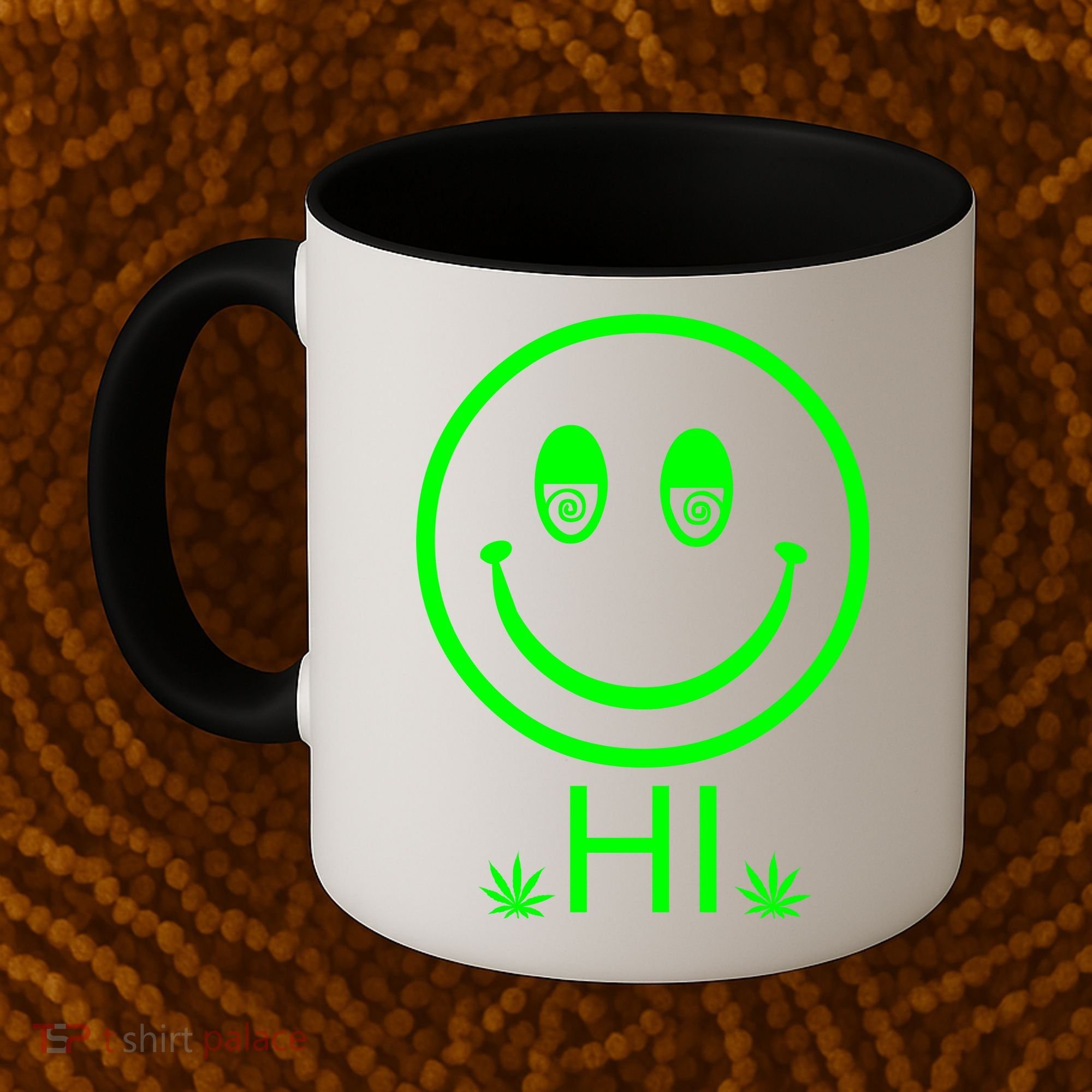 Hi Smiley Face Weed Coffee Mug