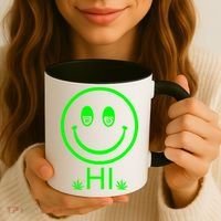 Hi Smiley Face Weed Coffee Mug thumb 3