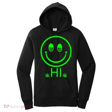Hi Smiley Face Weed Women's Hoodie