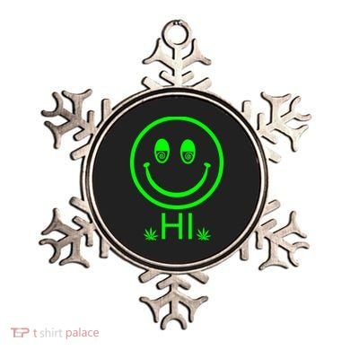 Hi Smiley Face Weed Ornament