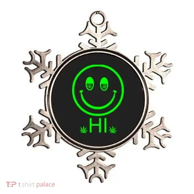 Hi Smiley Face Weed Ornament