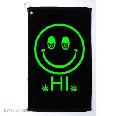 Hi Smiley Face Weed Golf Towel
