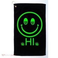 Hi Smiley Face Weed Golf Towel thumb 0