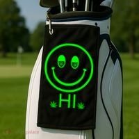 Hi Smiley Face Weed Golf Towel thumb 2
