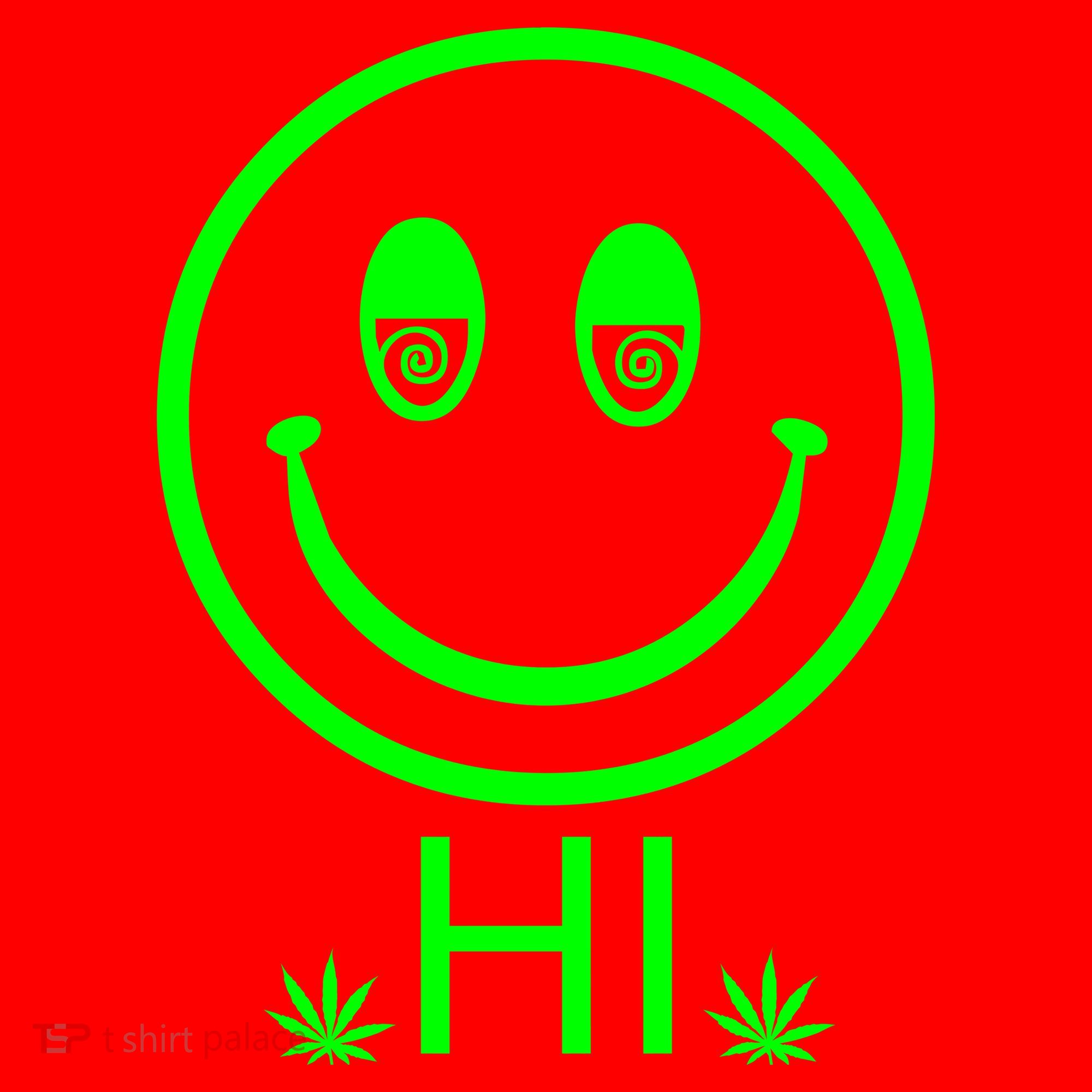 Hi Smiley Face Weed Santa Hat