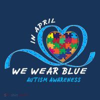 Heart In April We Wear Blue Love Hope Faith Autism Awareness T-Shirt thumb 7