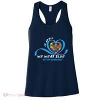 Heart In April We Wear Blue Love Hope Faith Autism Awareness Women's Tank Top thumb 0