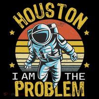 Houston I Am The Problem Funny Space Lovers Astronaut Women's Hoodie thumb 2