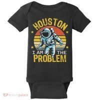 Houston I Am The Problem Funny Space Lovers Astronaut Baby Bodysuit thumb 0