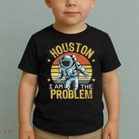 Houston I Am The Problem Funny Space Lovers Astronaut Toddler T-Shirt thumb 2