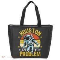 Houston I Am The Problem Funny Space Lovers Astronaut Tote Bag thumb 0