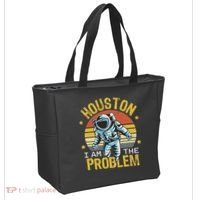 Houston I Am The Problem Funny Space Lovers Astronaut Tote Bag thumb 2