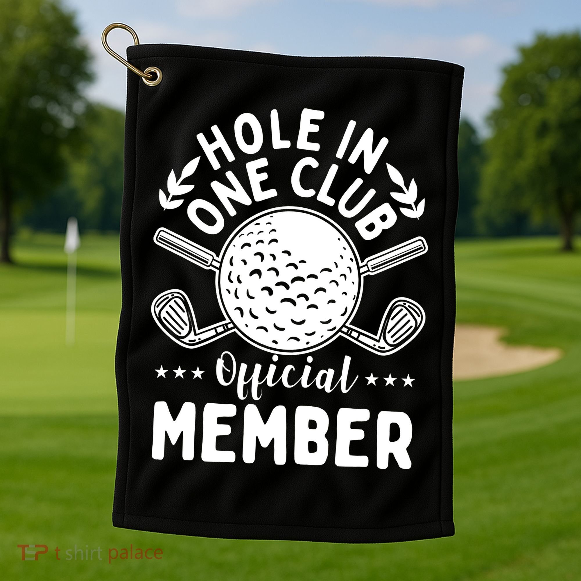 Hole In A Golf Club Hole In One Funny Golfer Golf Towel