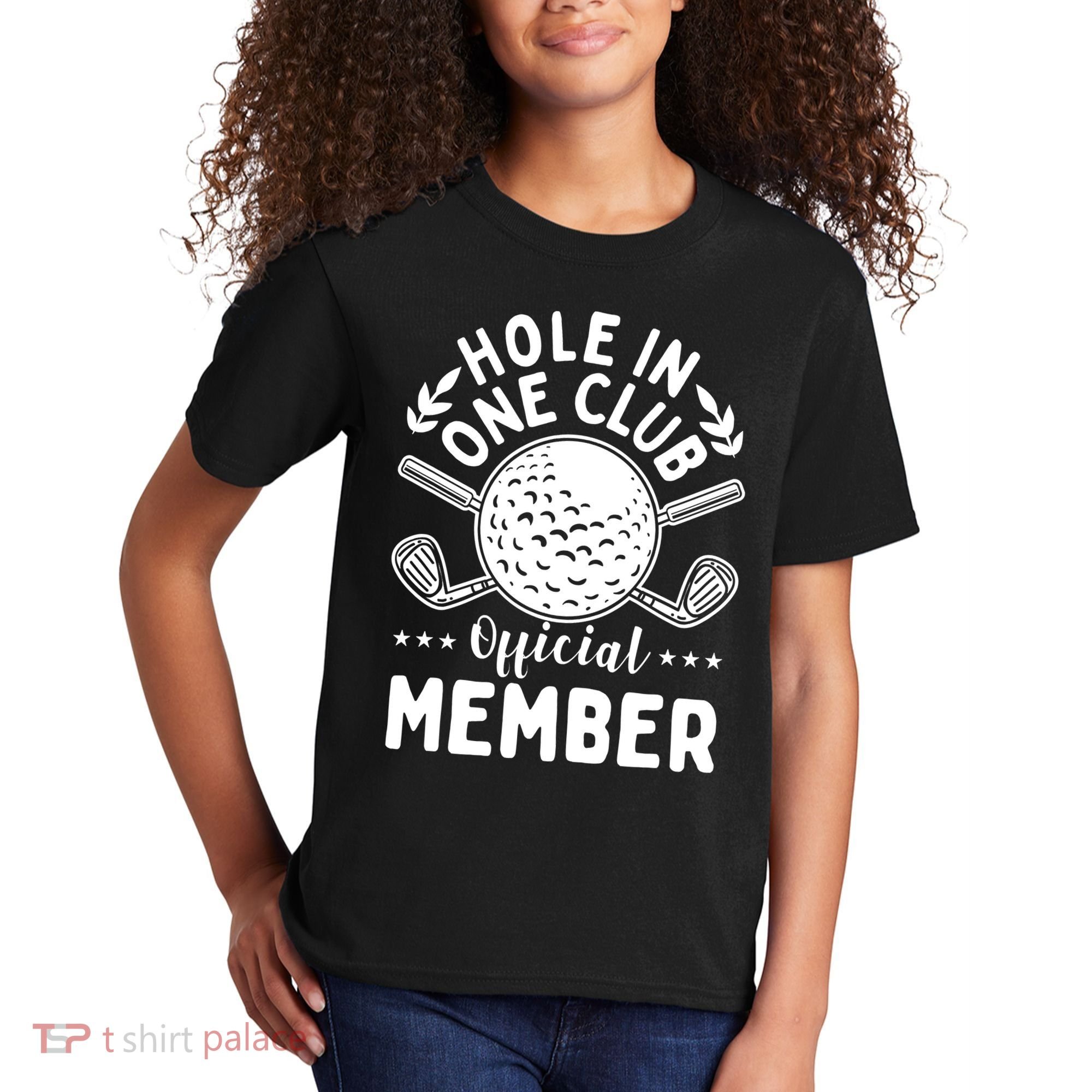 Hole In A Golf Club Hole In One Funny Golfer Kids T-Shirt