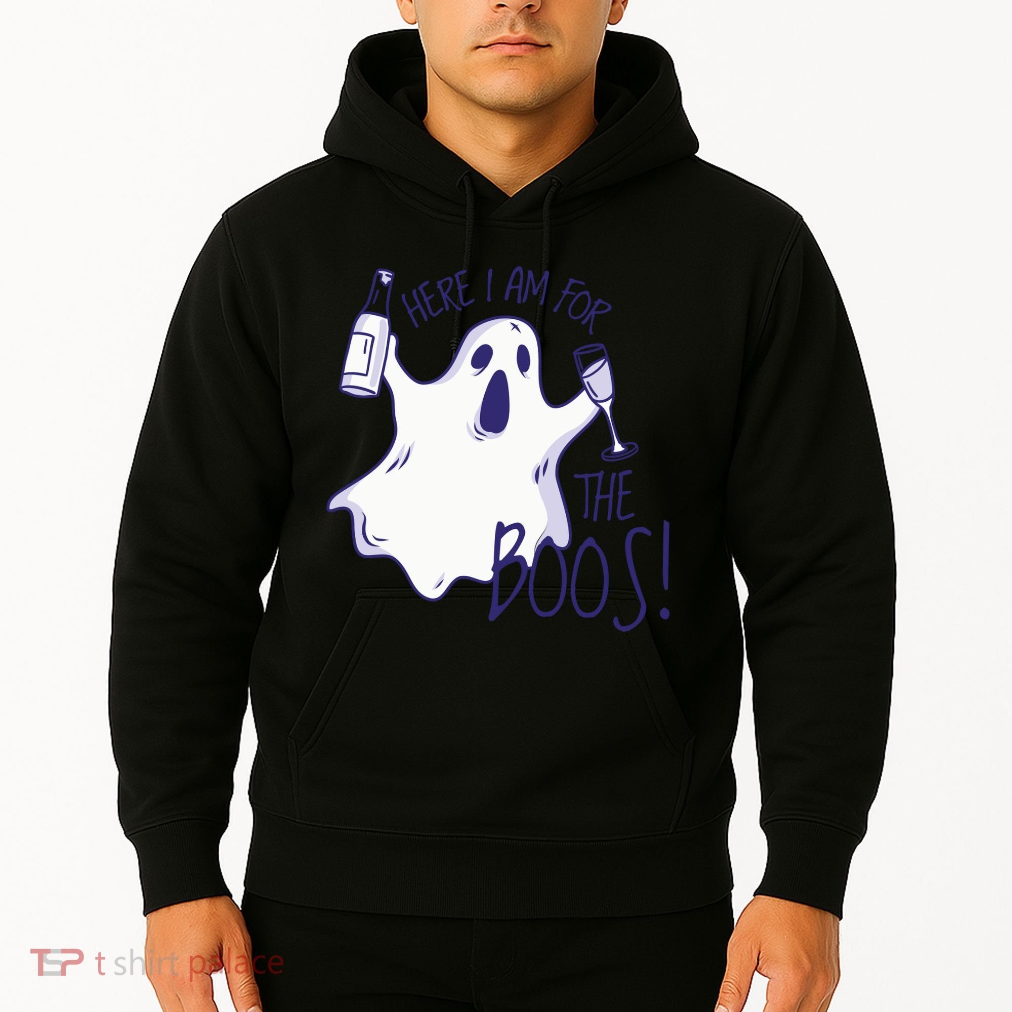 Here I Am For The Boos Funny Ghost Hoodie