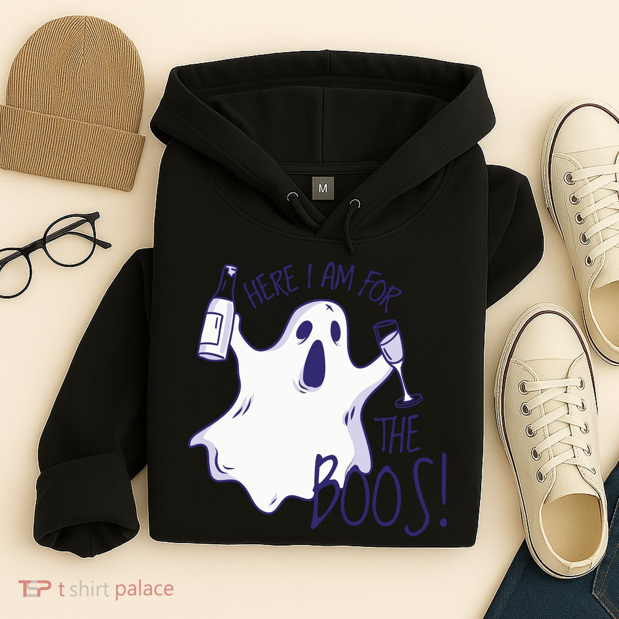 Here I Am For The Boos Funny Ghost Hoodie
