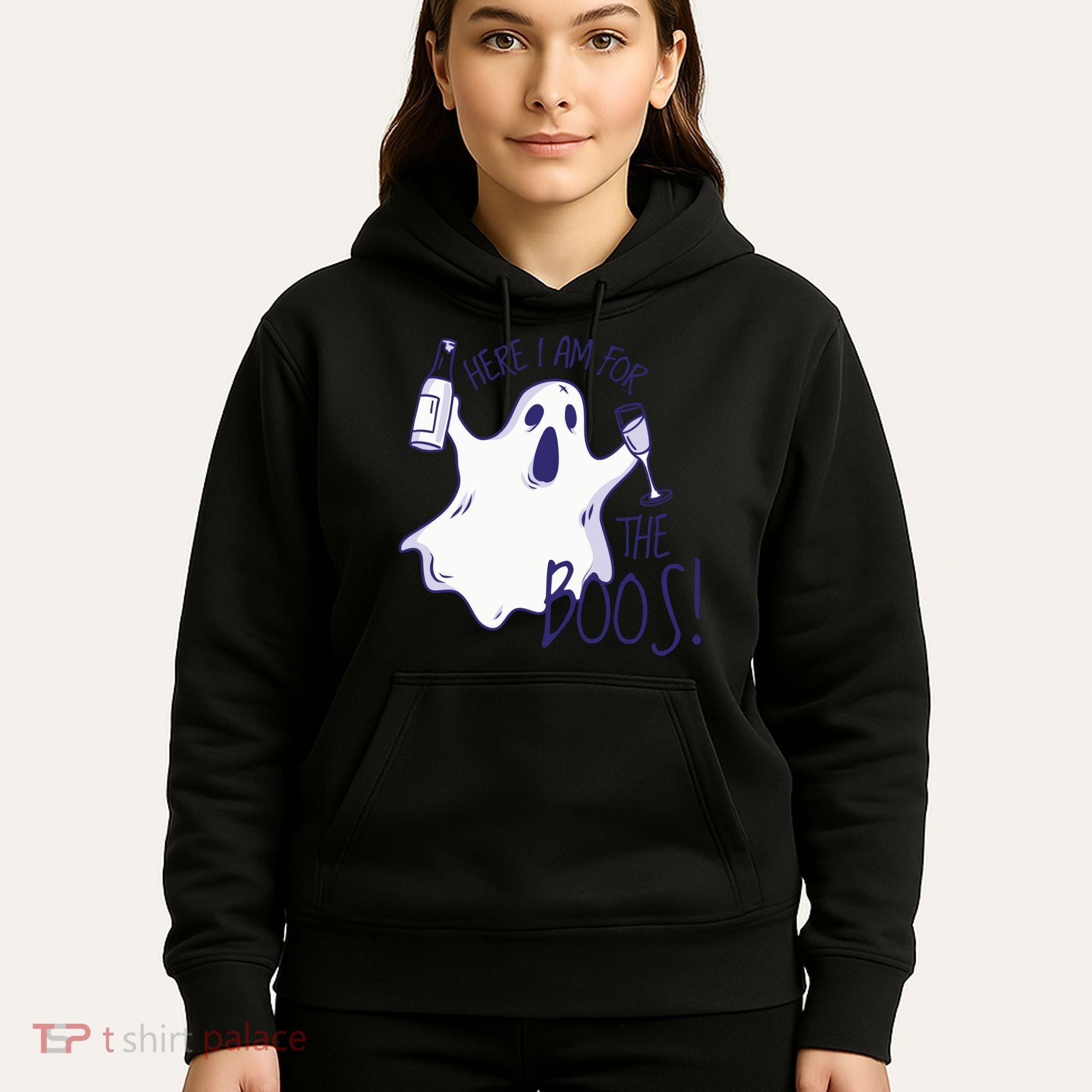 Here I Am For The Boos Funny Ghost Hoodie