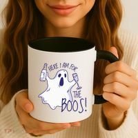 Here I Am For The Boos Funny Ghost Coffee Mug thumb 3